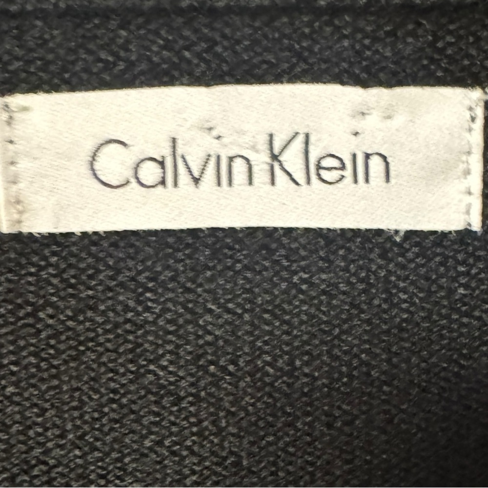 Calvin Klein Black Knit Sequin Dress Small Colour Block Silver Grey Fitted - Picture 7 of 8